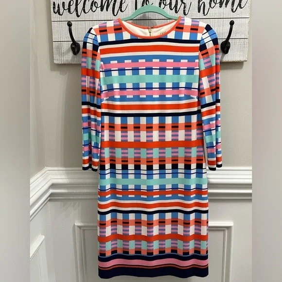 Eliza J Geometric Sheath Mini Dress sz 8 - Picture 2 of 8